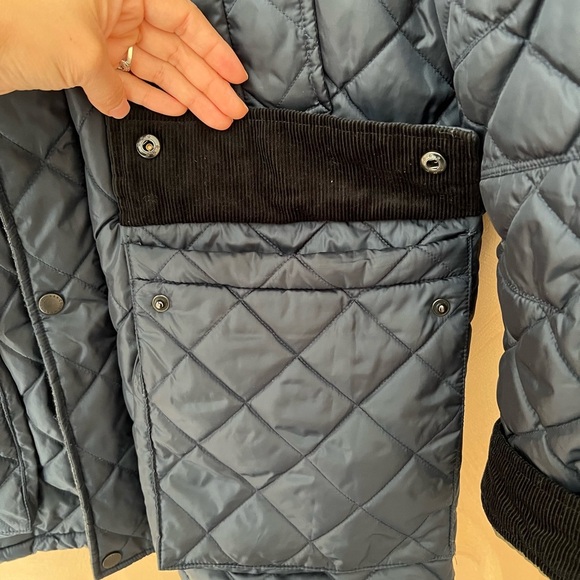 Cole Haan Men’s Blue Quilted Barn Jacket size XL With Corduroy Details - Picture 6 of 16